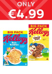 Kellogg's Rice Krispies and Coco Pops now only €4.99 each