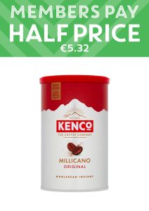 Picture of Kenco Millicano Tin with text that says Supereasy Rewards half price only €5.32
